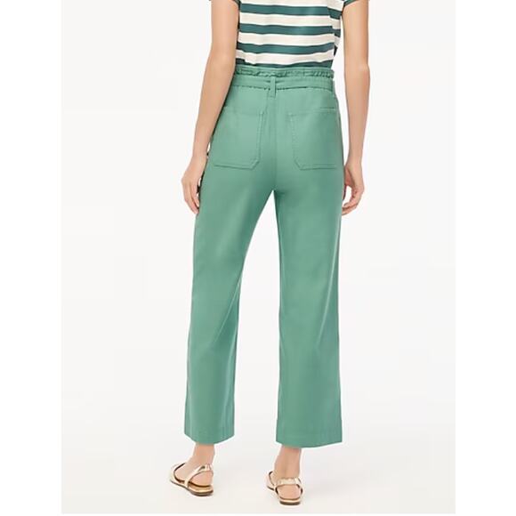 J.Crew Factory Cropped Twill Paper-Bag Pants | Womens Plus 24, Green NWT - Picture 3 of 6
